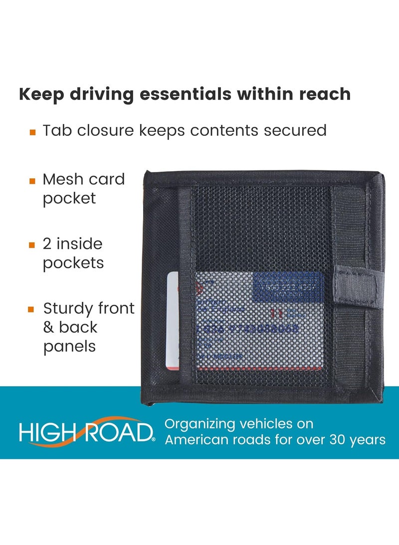 High Road Car Registration and Insurance Card Holder for Sun Visor, Glove Box or Console with 2 Clear Hidden Car Document Pockets - Image 5